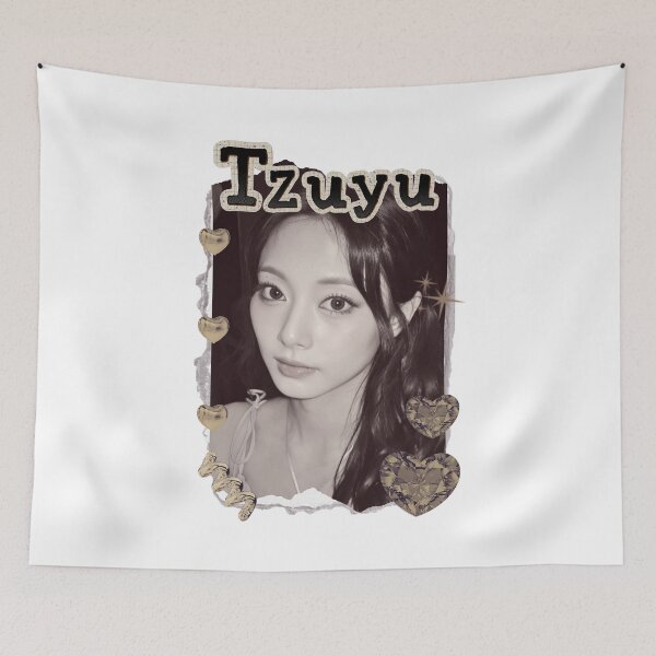 Item preview, TWICE Tzuyu Kpop Girl Group Golden Collage Design K-music south korean Scrapbook Collage Cozy Y2K Vintage Design designed and sold by HELL0WBELLO.