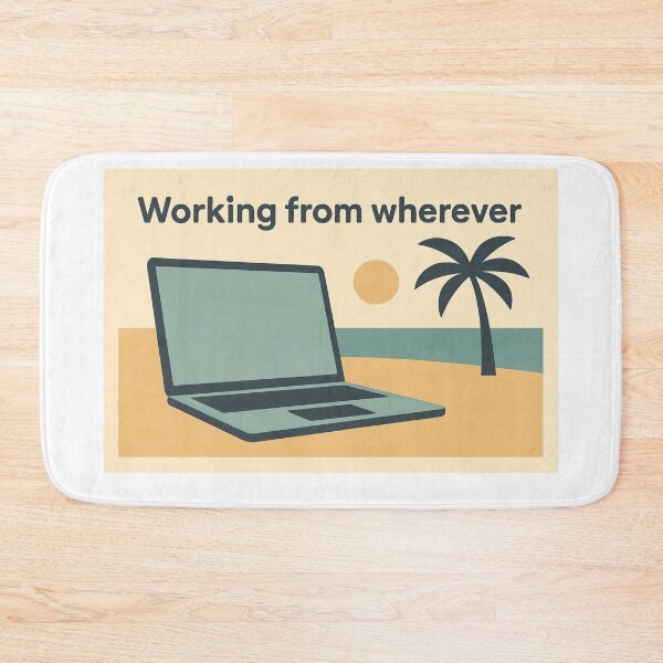 Item preview, Laptop on Beach Postcard Style designed and sold by Serge-Design.