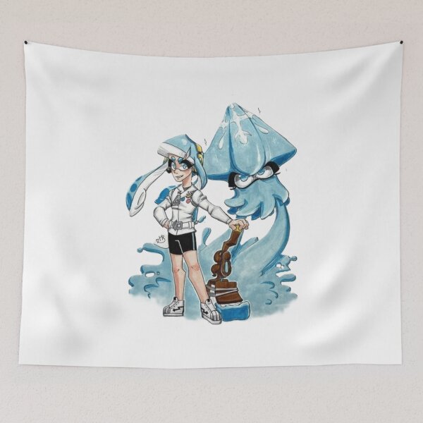 Item preview, Inkling and Squid in Blue designed and sold by HBOriginalsArt.