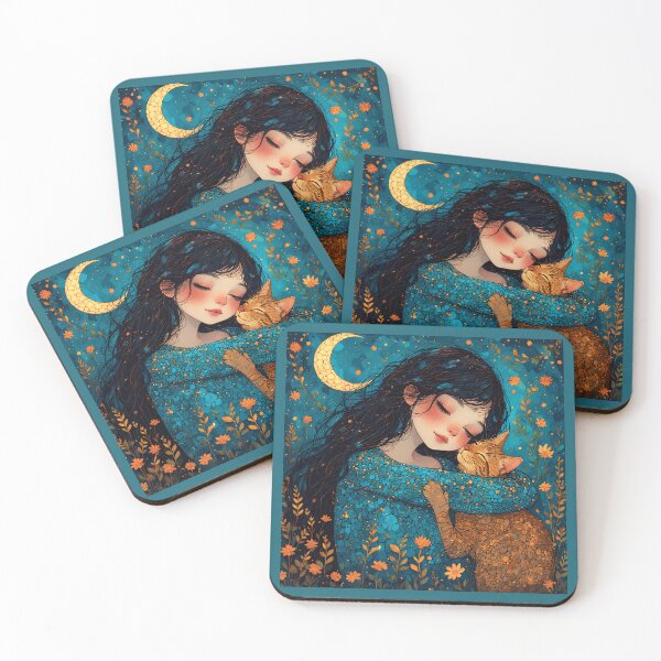 Item preview, Beautiful girl with a cat. designed and sold by Natalia-Vlad.