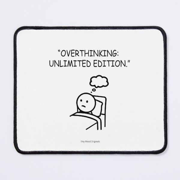 Item preview, Minimalist Stick Figure Thinking in Bed – Late Night Thoughts Art designed and sold by eivicraft.