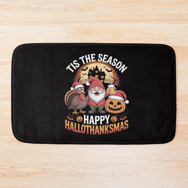 Item preview, Happy Hallothanksmas Halloween Thanksgiving Merry Christmas designed and sold by CareTopping.