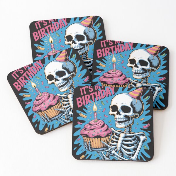 Item preview, Halloween Skeleton It's My Birthday Party Cake Gifts designed and sold by CareTopping.