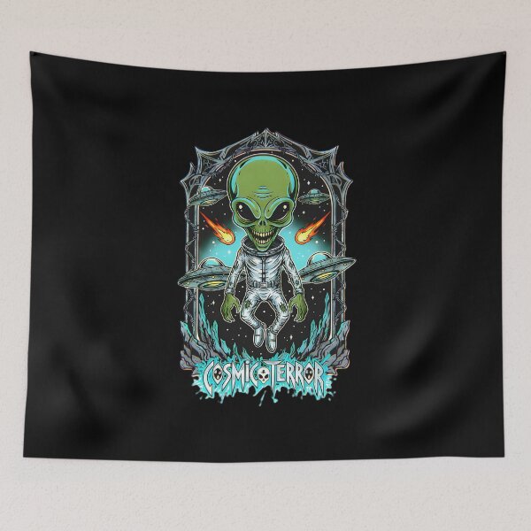 Item preview, Cosmic Terror - Retro Alien Invasion Art designed and sold by CoffinsArt.