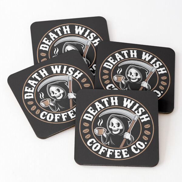Item preview, Halloween Grim Reaper Drinking Coffee Death Wish Coffee Co designed and sold by CareTopping.