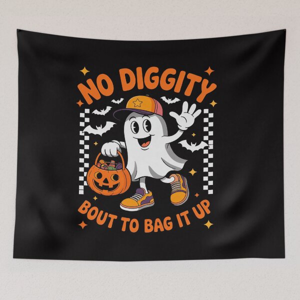Item preview, Halloween Ghost No Diggity Bout to Bag it Up Toddler Kids designed and sold by CareTopping.
