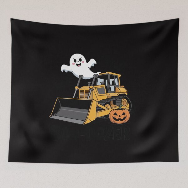 Item preview, Halloween Bulldozer Construction Trucks Ghost Halloween Kids designed and sold by ConceptThena.