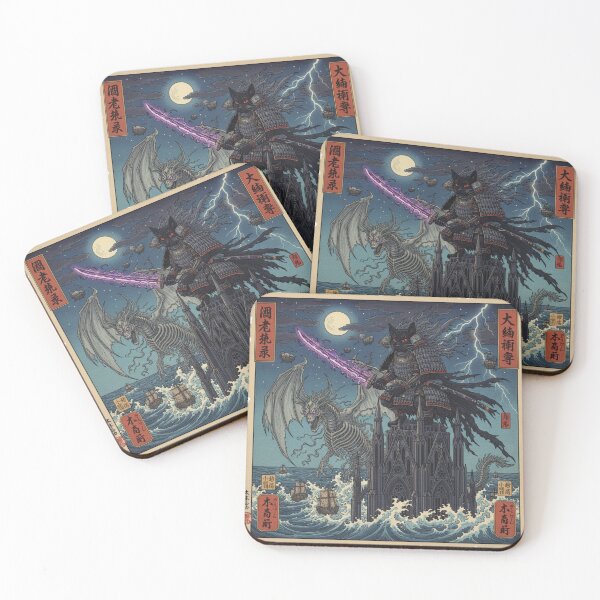 Item preview, cat samurai gothic designed and sold by CatLadystore.