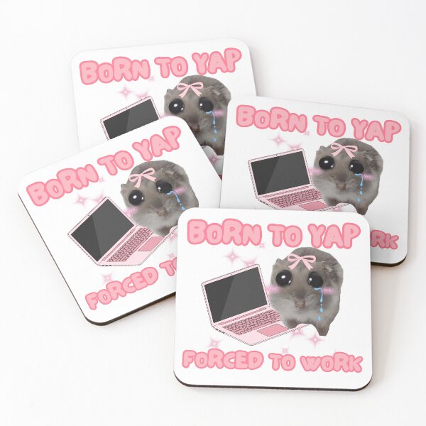Item preview, Born to Yap Forced to Work Hamster designed and sold by StarBunnyDesign.