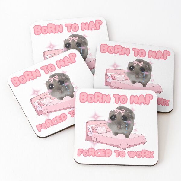 Item preview, Born to Nap Forced to Work Hamster designed and sold by StarBunnyDesign.