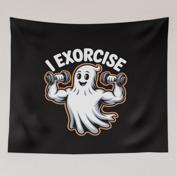 Item preview, Ghost I Exorcise Gym Exercise Workout Spooky Halloween designed and sold by ConceptThena.