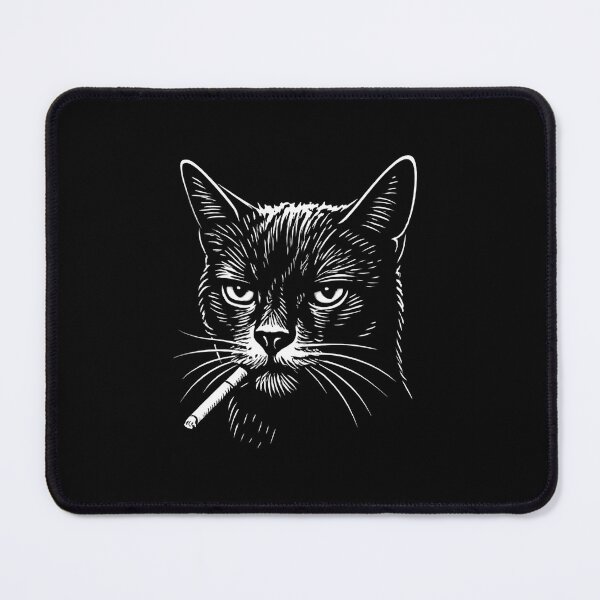 Item preview, Smoking Cat Illustration – Edgy Feline Attitude Art | Dark Humor Streetwear Design designed and sold by Cree8if.