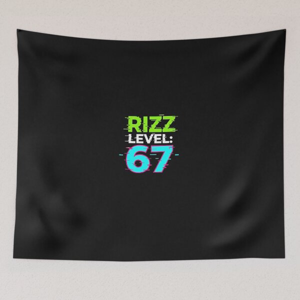 Item preview, Rizz Level 67 Neon Glitch Meme designed and sold by cawtoon.