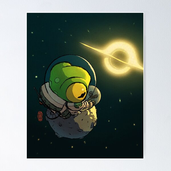 Item preview, Astronaut Frog Near Black Hole – Cute Space Explorer Amphibian Art designed and sold by DingHuArt.