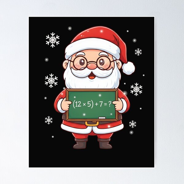 Aperçu de l'œuvre Le Père Noël Math Puzzle Six Sept Noël créée et vendue par cawtoon.