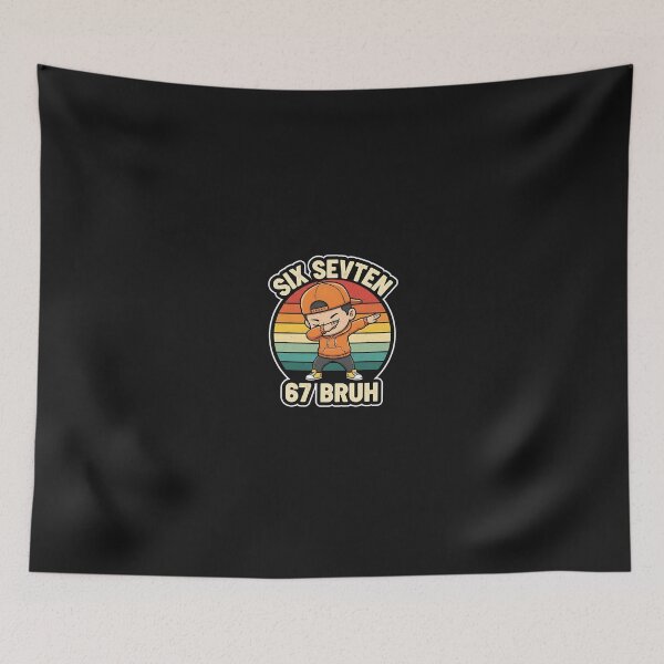 Item preview, Six Seven 67 Bruh Retro Dabbing Cartoon Meme  designed and sold by cawtoon.