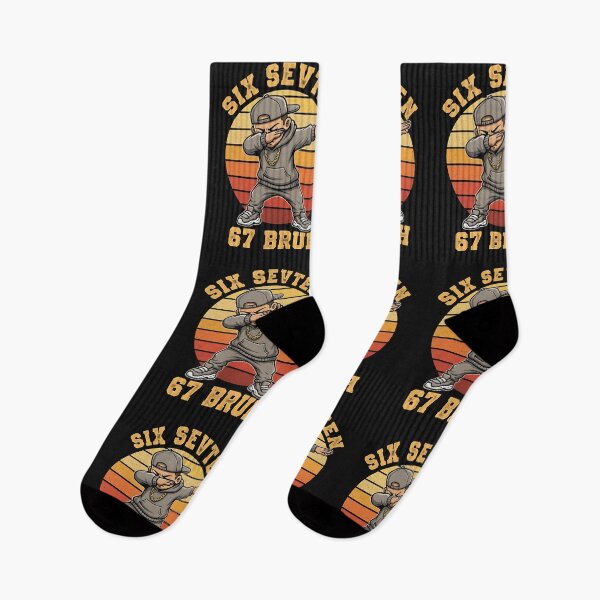 Item preview, Six Seven 67 Bruh Retro Dabbing Cartoon Meme  designed and sold by cawtoon.