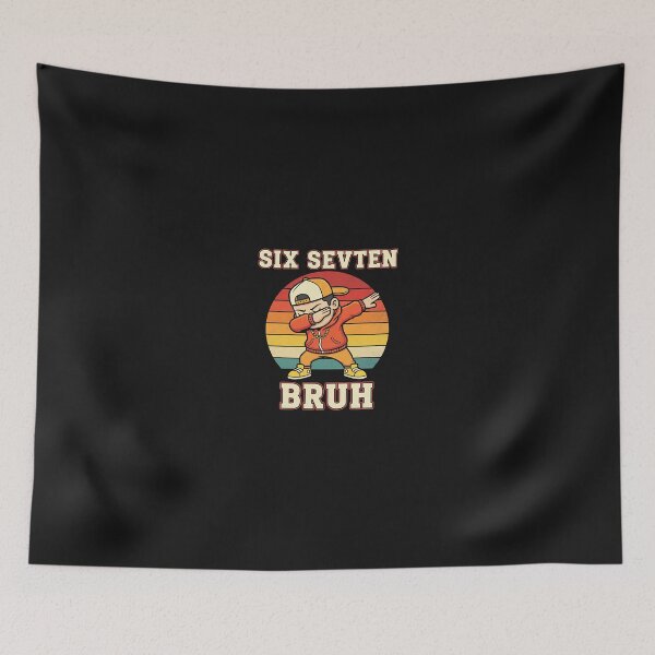 Item preview, Six Seven 67 Bruh Retro Dabbing Cartoon Meme designed and sold by cawtoon.