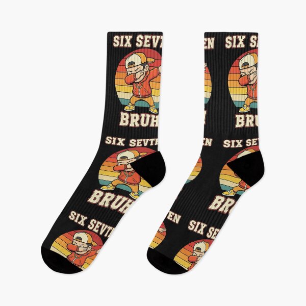 Item preview, Six Seven 67 Bruh Retro Dabbing Cartoon Meme designed and sold by cawtoon.