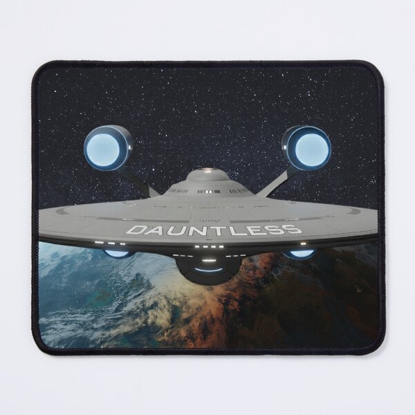 Item preview, Starship Dauntless in orbit designed and sold by DauntlessMerch.
