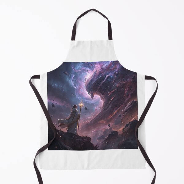 Item preview, Celestial Priestess with Cosmic Nebula Elemental – Epic Dark Fantasy Illustration designed and sold by Ferdopalec.