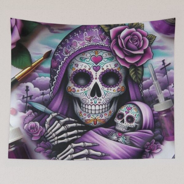 Item preview, Sugar Skull Mama and Baby: Apparel and Home Decor Collection designed and sold by Compass and a Camera.