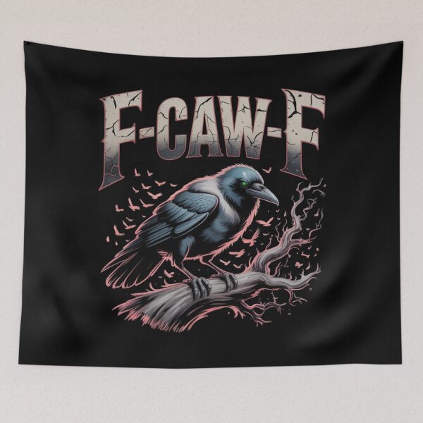 Item preview, Sarcastic Crow F-Caw-F Raven Joke Meme Spooky Gothic Humor designed and sold by GhoulishGaze.