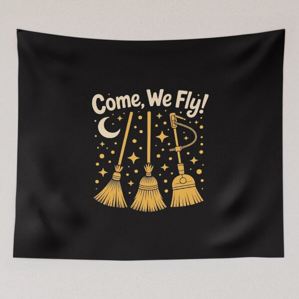 Item preview, Come We Fly Happy Halloween Witch Hocus Pocus designed and sold by Viepenny.