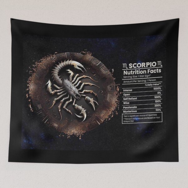 Item preview, Scorpio-Themed Nutritional Value Apparel & Home Decor  designed and sold by Compass and a Camera.