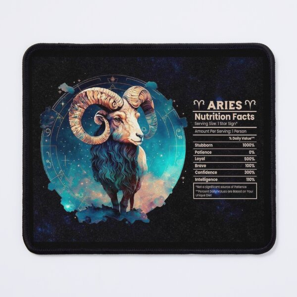 Item preview, Aries-Themed Nutritional Value Apparel & Home Decor designed and sold by Compass and a Camera.