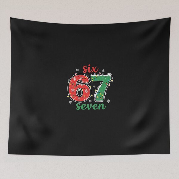 Item preview, Six Seven Christmas Snowflake Lights Typography designed and sold by grumpzara.