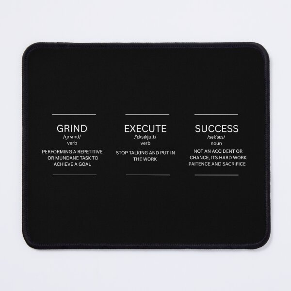 Item preview, GRIND EXECUTE SUCCESS | Definition of Achievement Typography designed and sold by Etchoura.
