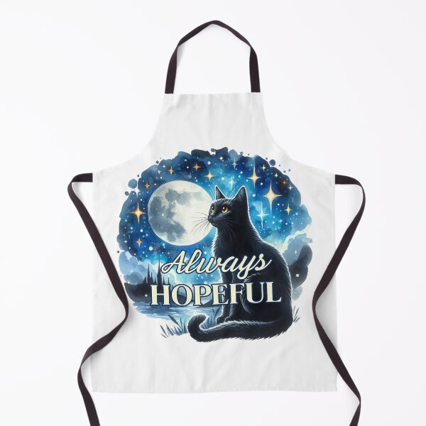 Item preview, Always Hopeful Black Cat | Moonlit Night Illustration designed and sold by HopefulAddie.