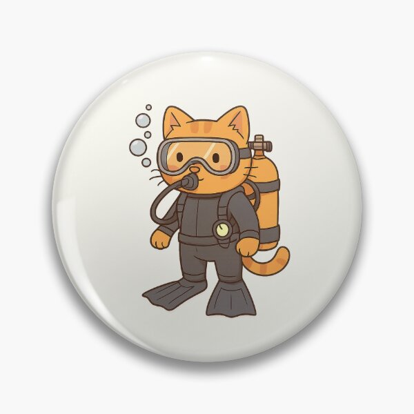 Item preview, Scuba Diver Cat – Cute Cartoon Ocean Explorer designed and sold by HoopeStylee.