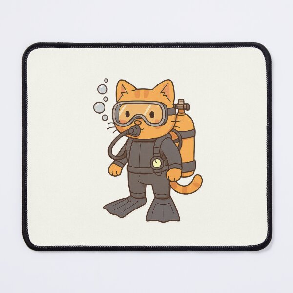Item preview, Scuba Diver Cat – Cute Cartoon Ocean Explorer designed and sold by HoopeStylee.