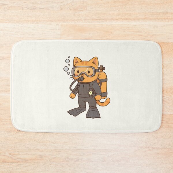 Item preview, Scuba Diver Cat – Cute Cartoon Ocean Explorer designed and sold by HoopeStylee.