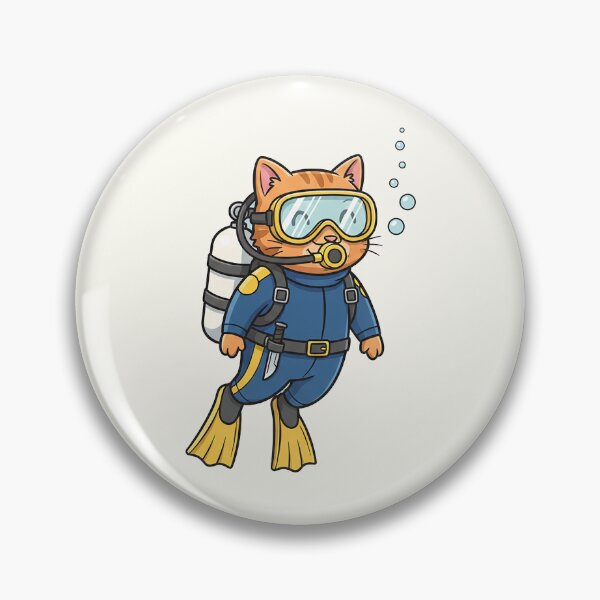 Item preview, Scuba Diver Cat – Cute Cartoon Ocean Explorer designed and sold by HoopeStylee.