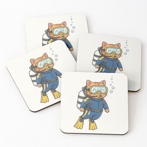 Item preview, Scuba Diver Cat – Cute Cartoon Ocean Explorer designed and sold by HoopeStylee.