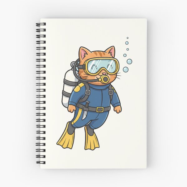 Item preview, Scuba Diver Cat – Cute Cartoon Ocean Explorer designed and sold by HoopeStylee.