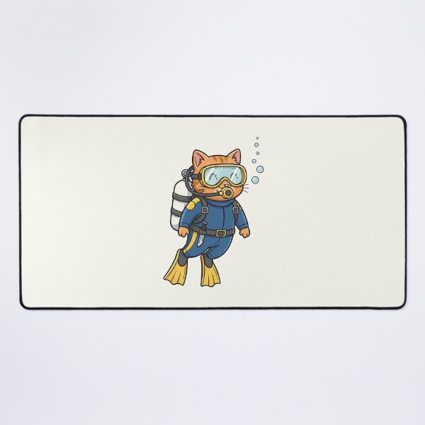 Item preview, Scuba Diver Cat – Cute Cartoon Ocean Explorer designed and sold by HoopeStylee.