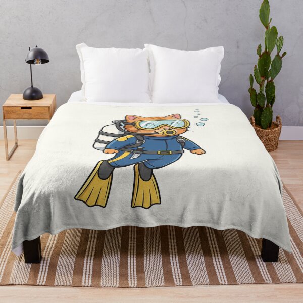 Item preview, Scuba Diver Cat – Cute Cartoon Ocean Explorer designed and sold by HoopeStylee.