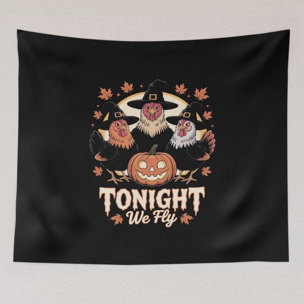 Item preview, Tonight We Fly Chicken Spooky Season Halloween designed and sold by EntroRhim.