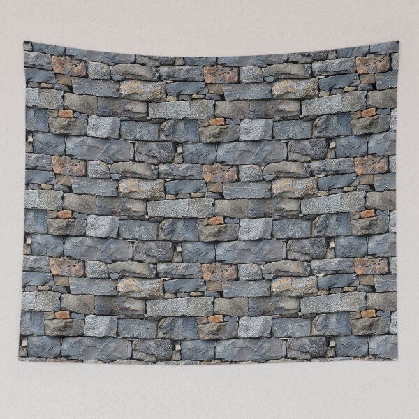 Item preview, Rustic Dark Gray Dry Stack Stone Wall designed and sold by NTGUILTY.