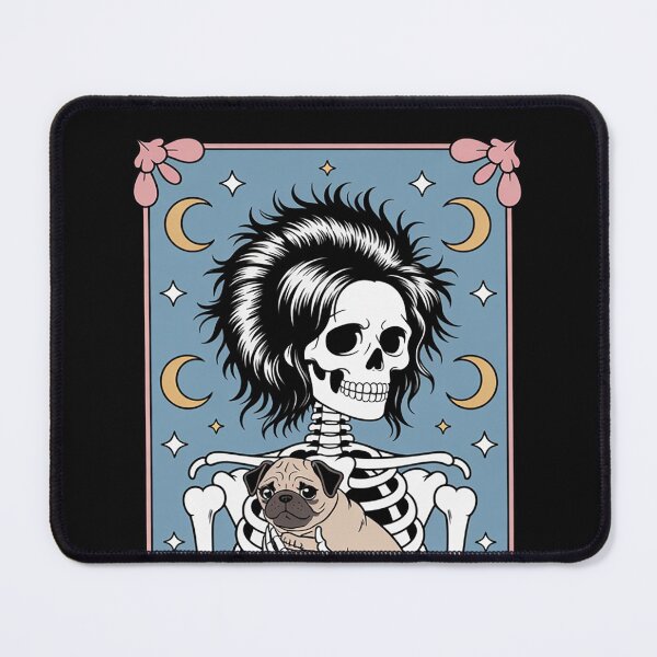 Item preview, Skeleton Halloween Pug Mom Tarot Card Witchy Vibes designed and sold by EntroRhim.