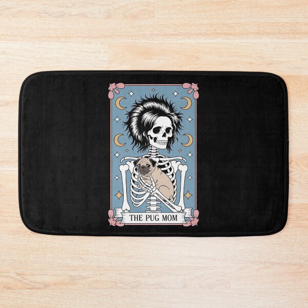 Item preview, Skeleton Halloween Pug Mom Tarot Card Witchy Vibes designed and sold by EntroRhim.