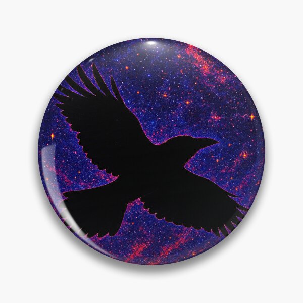 Item preview, Silhouette Crow Soaring Through Cosmic Galaxy Sky designed and sold by Expl0rer.