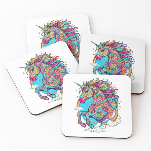 Item preview, Intricate Mandala Unicorn Portrait – Vibrant Rainbow Psychedelic designed and sold by HexOne.