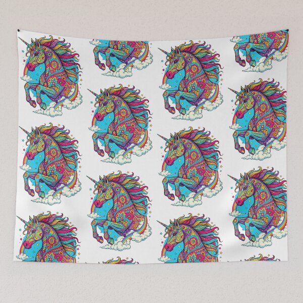 Item preview, Intricate Mandala Unicorn Portrait – Vibrant Rainbow Psychedelic designed and sold by HexOne.