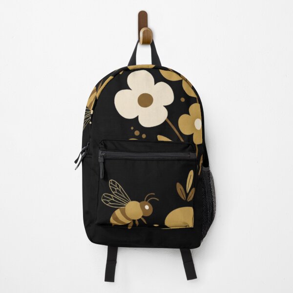 Item preview, Minimalist Bees and Golden Flowers Illustration | Modern Botanical Design designed and sold by Vive con Fe.