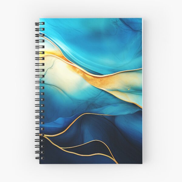 Item preview, Blue And Aqua Marbled Abstract With Golden Accents designed and sold by DEC02.